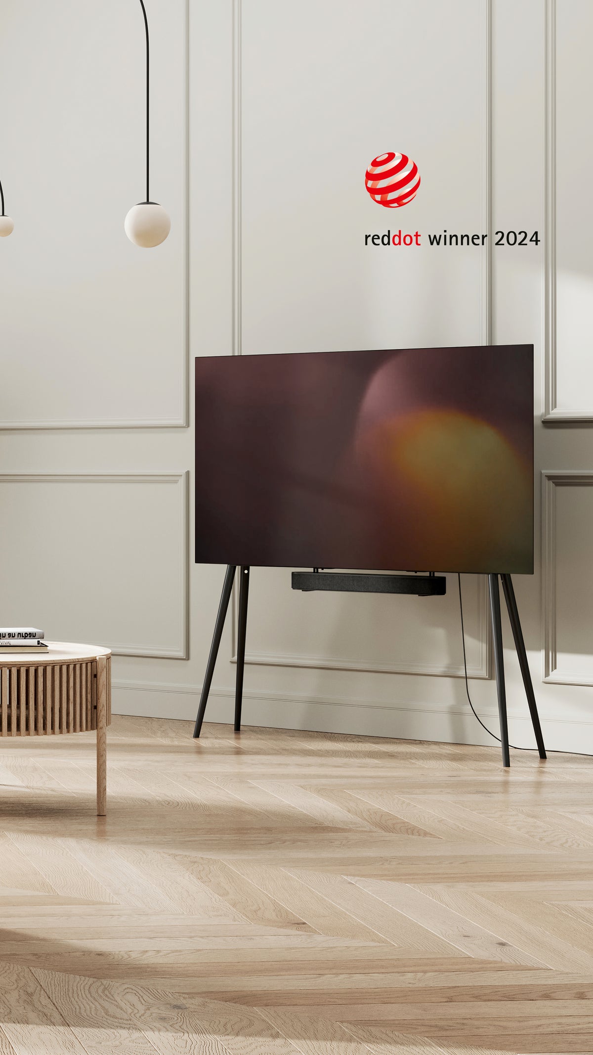 JALG TV Stand reddot winner 2024 in living room 2