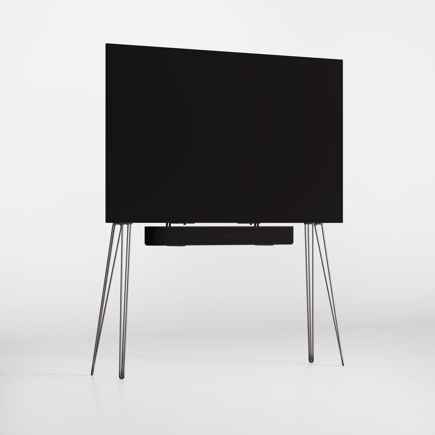 Hairpin / RAW STEEL Easel design TV stand Scandinavian wood