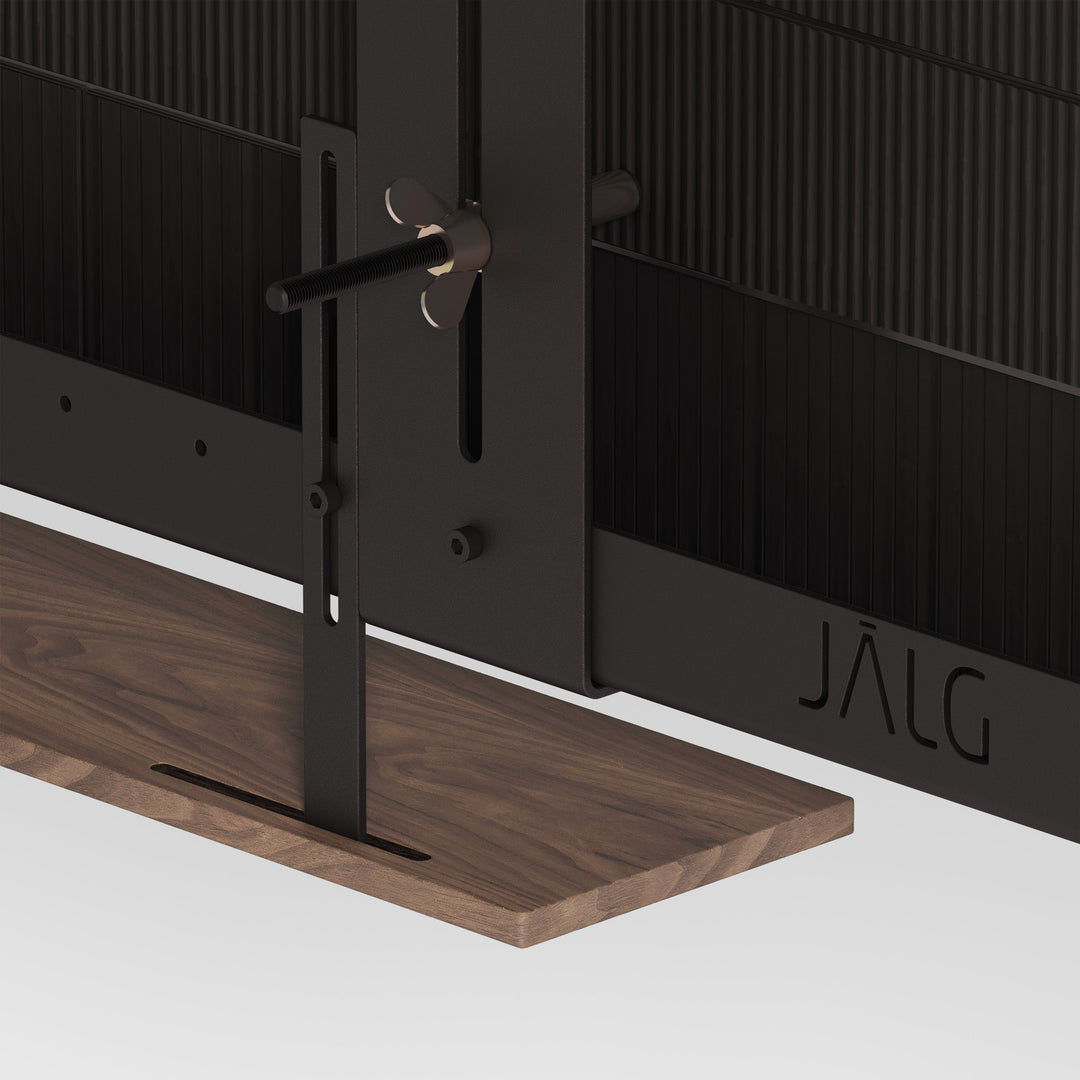 WALNUT Shelving Plate with brackets mounted - JALG TV Stands