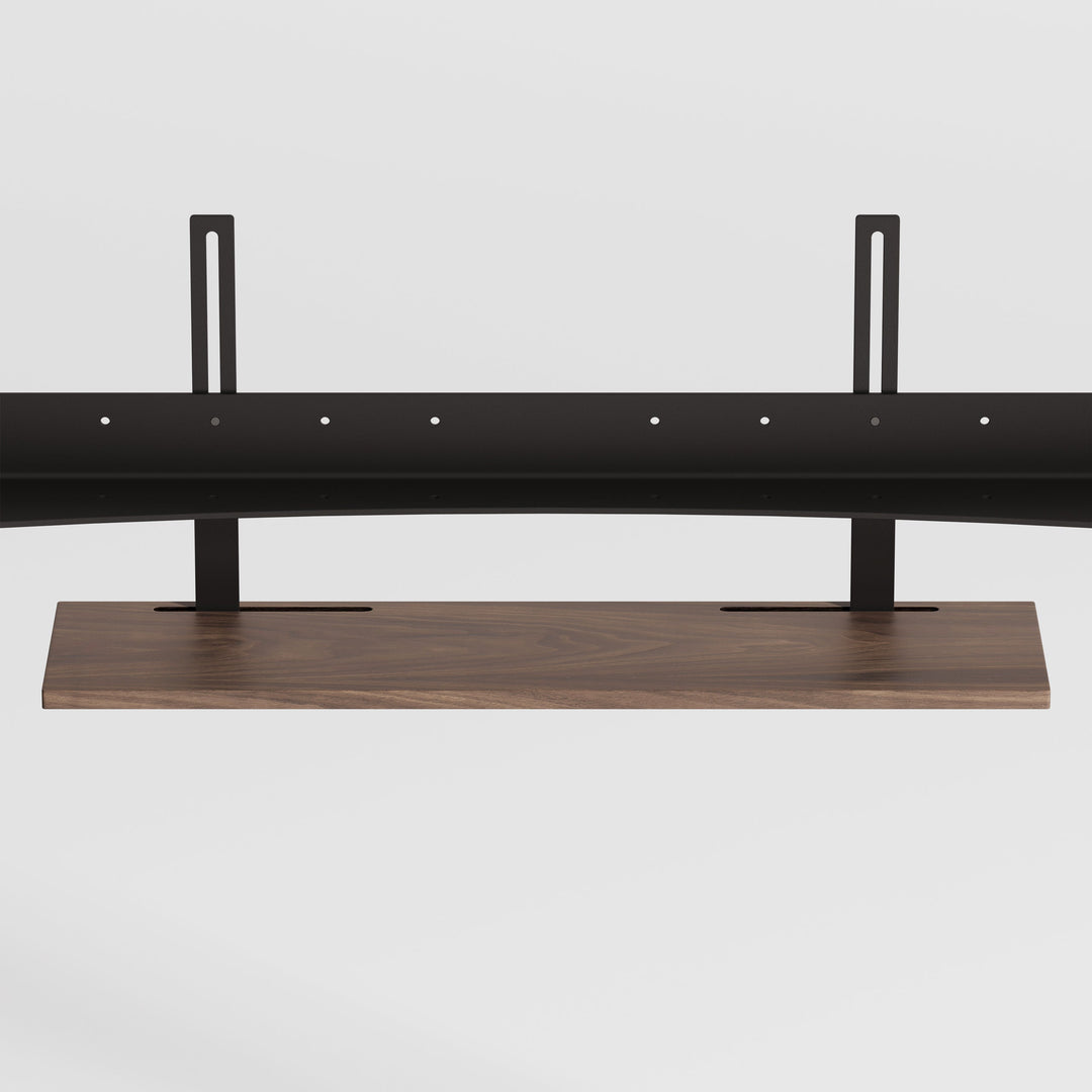 WALNUT Shelving Plate with brackets close - JALG TV Stands